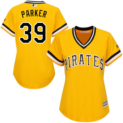 Pirates #39 Dave Parker Gold Alternate Women's Stitched MLB Jersey - Click Image to Close